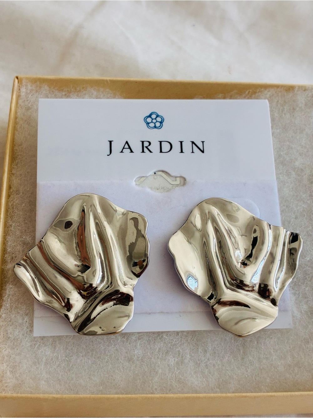 Jardin Silver Sculpted Metal Statement Earrings